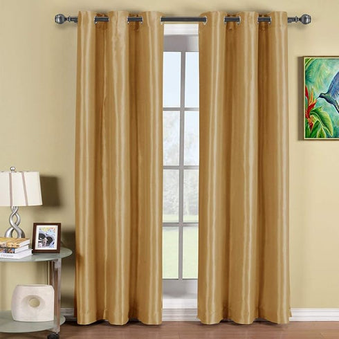 Italian Silk Blackout Curtain Solid Pack of 2 Piece